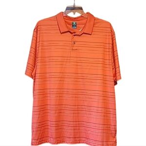 ProTour polo golf shirt XXL coolplay orange gray stripe comfy athletic